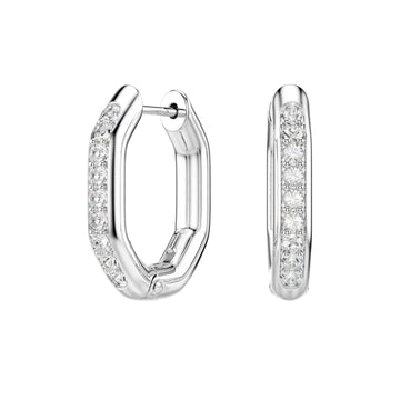 Orecchini Swarovski ottagonali in acciaio placcato rodio MISURA UNICA