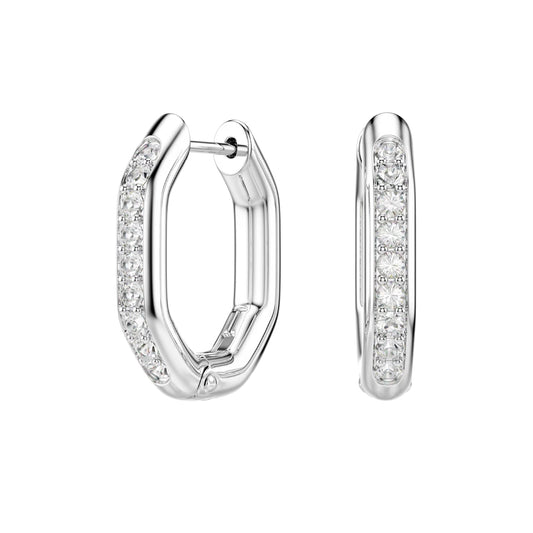Orecchini Swarovski ottagonali in acciaio placcato rodio MISURA UNICA