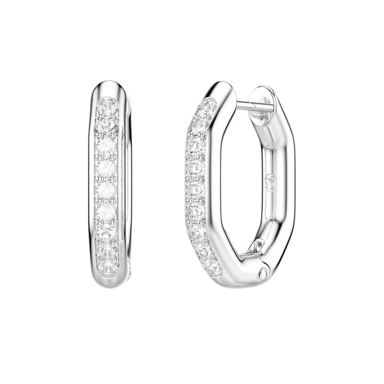 Orecchini Swarovski ottagonali in acciaio placcato rodio MISURA UNICA