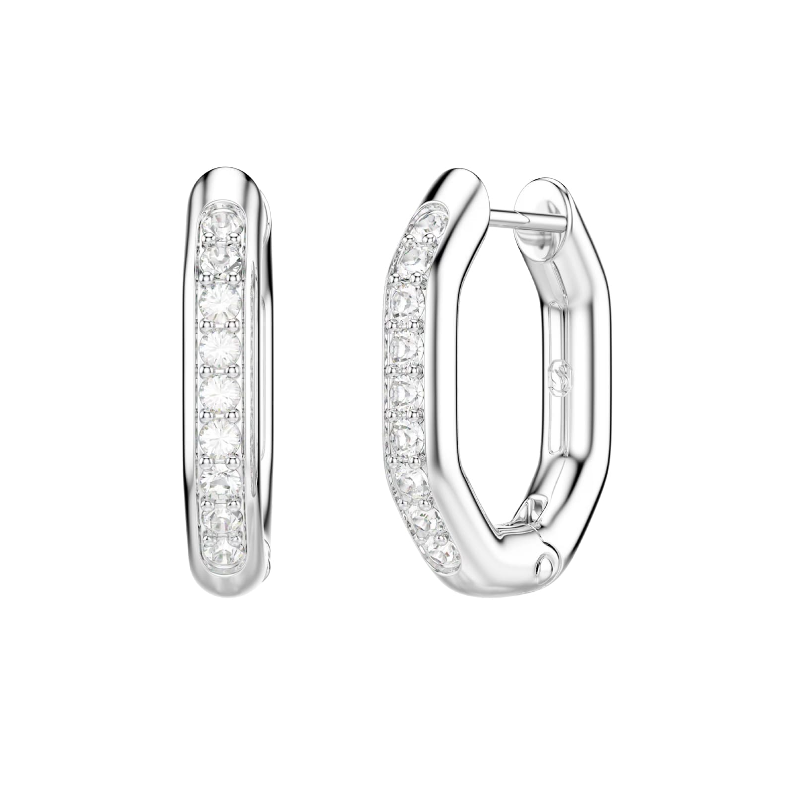 Orecchini Swarovski ottagonali in acciaio placcato rodio MISURA UNICA