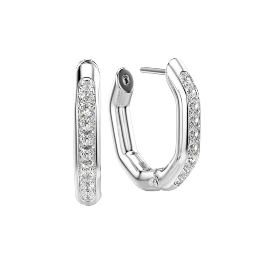 Orecchini Swarovski ottagonali in acciaio placcato rodio MISURA UNICA