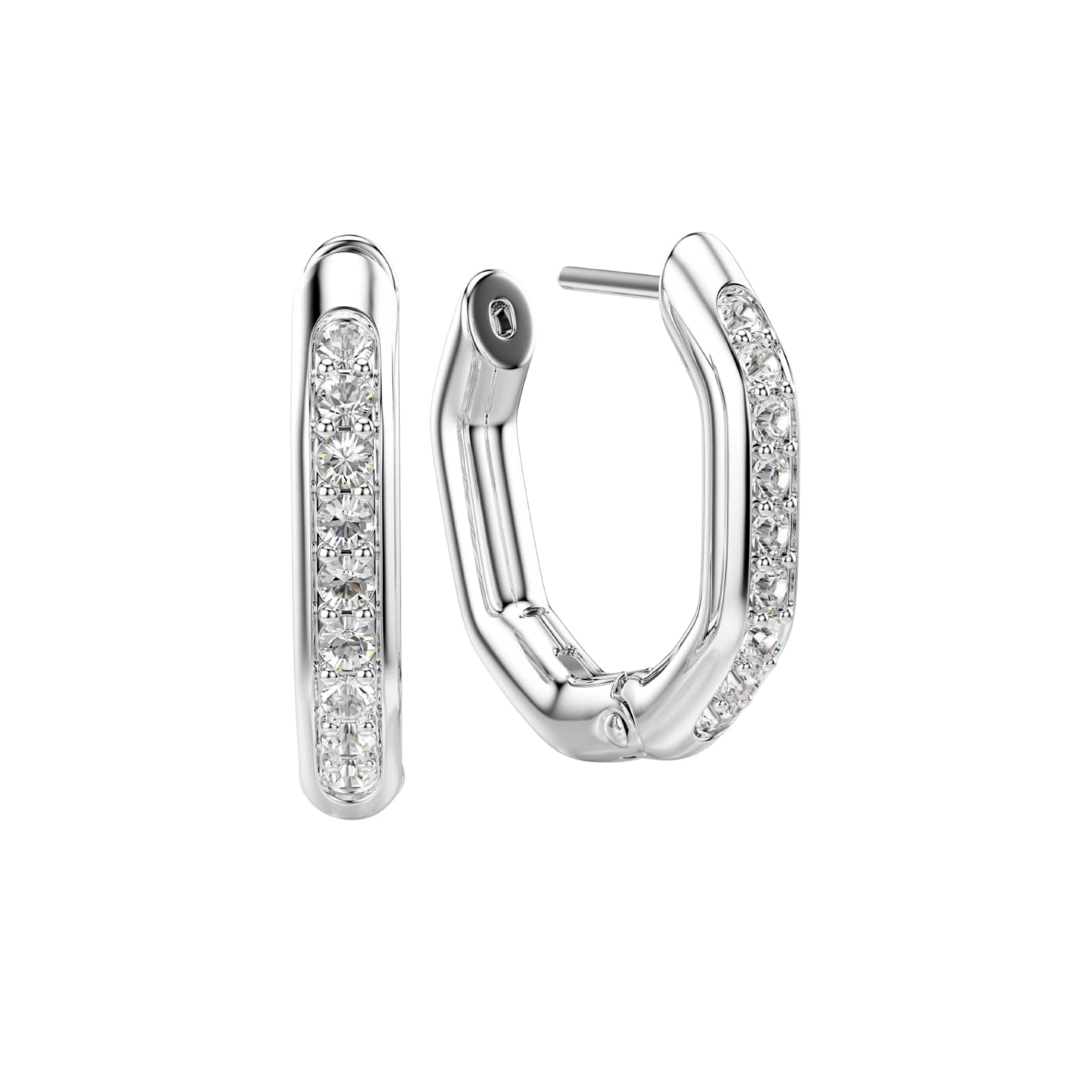 Orecchini Swarovski ottagonali in acciaio placcato rodio MISURA UNICA
