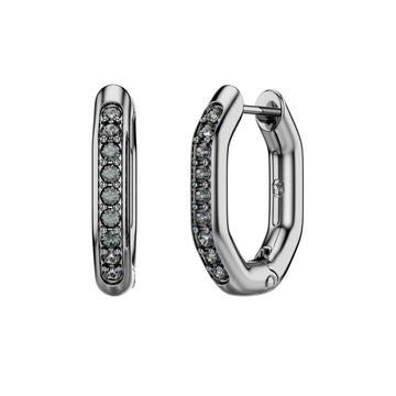 Orecchini Swarovski ottagonali in acciaio placcato rutenio MISURA UNICA