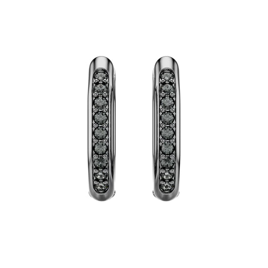 Orecchini Swarovski ottagonali in acciaio placcato rutenio MISURA UNICA