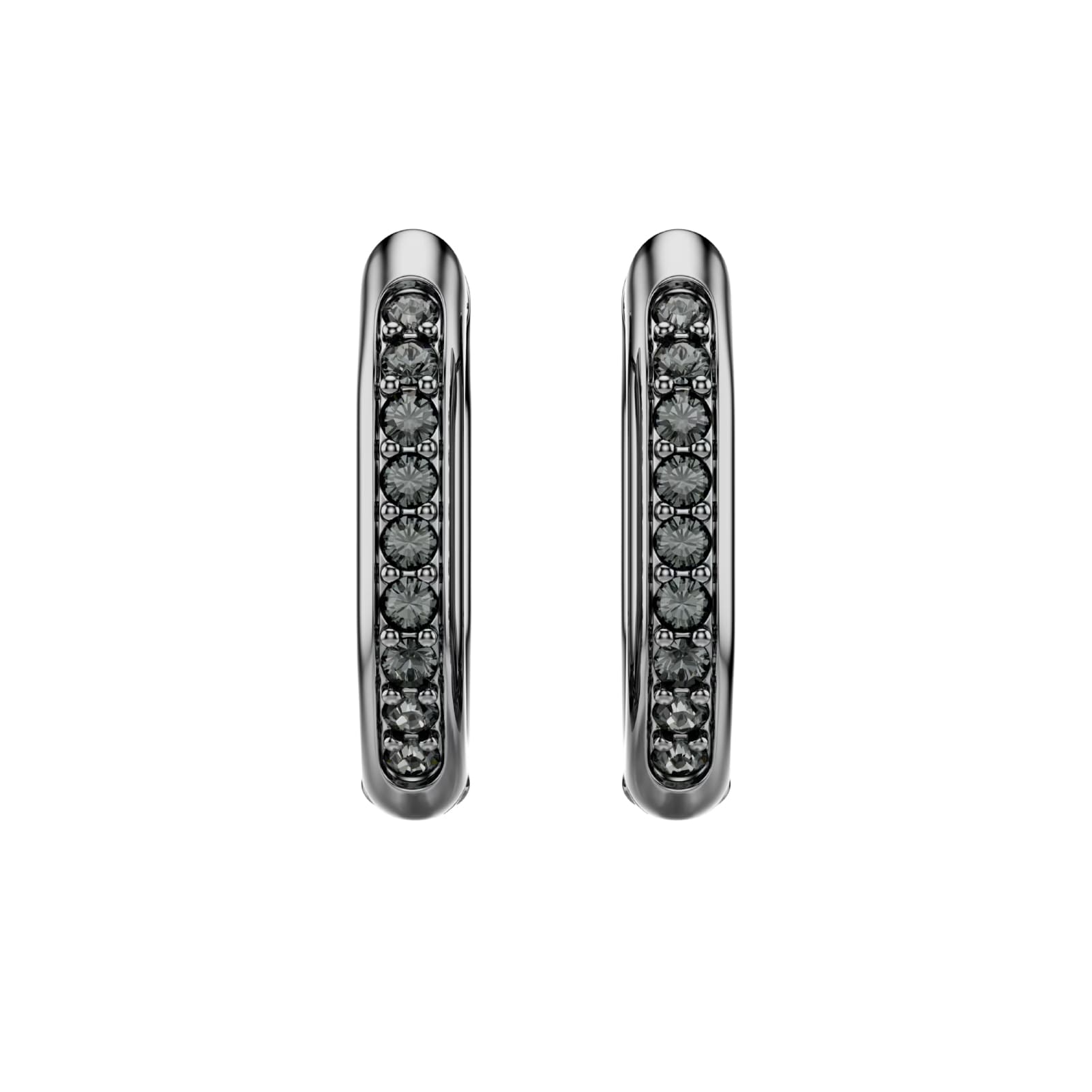 Orecchini Swarovski ottagonali in acciaio placcato rutenio MISURA UNICA