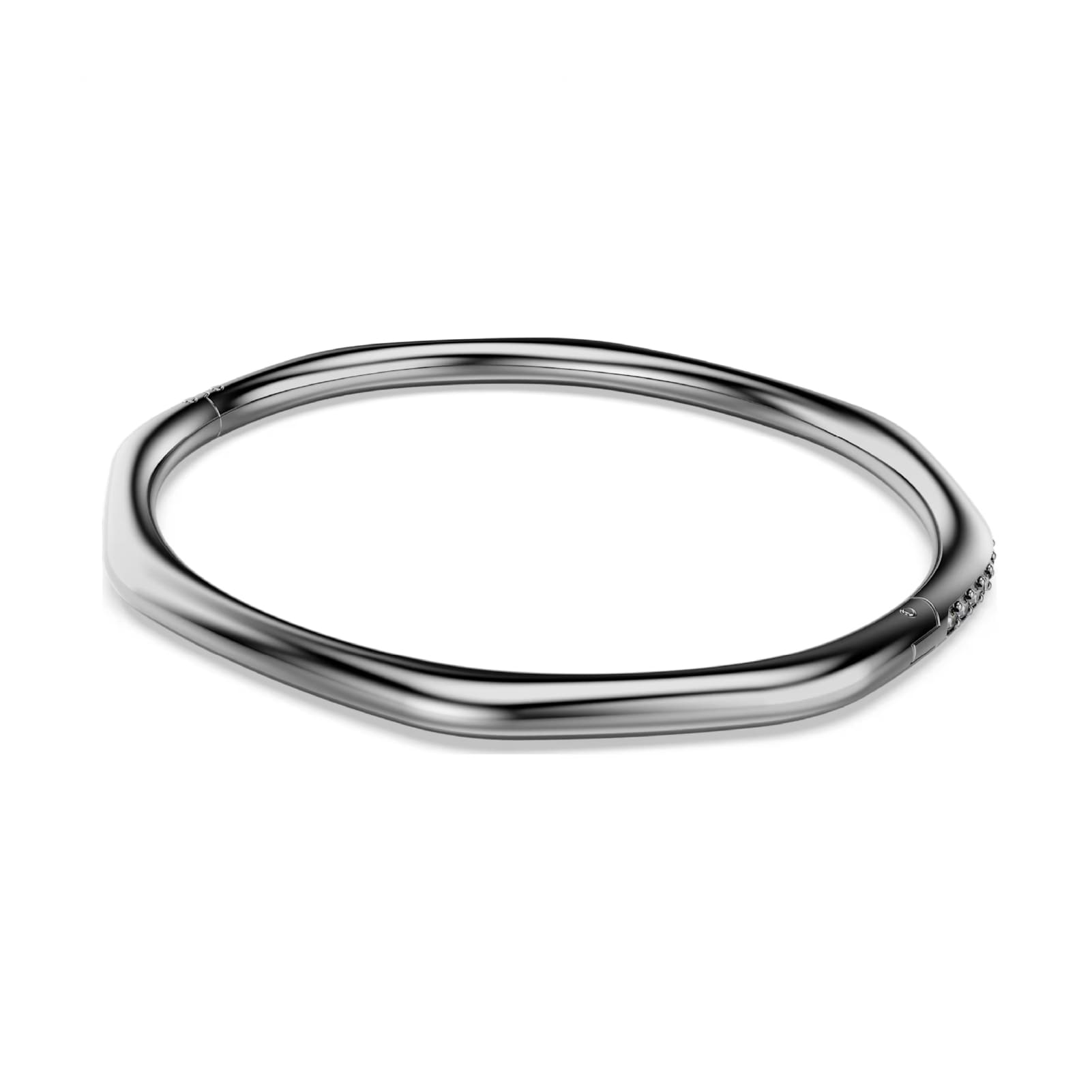 Bracciale rigido Swarovski placcato rutenio e cristalli neri 17 cm