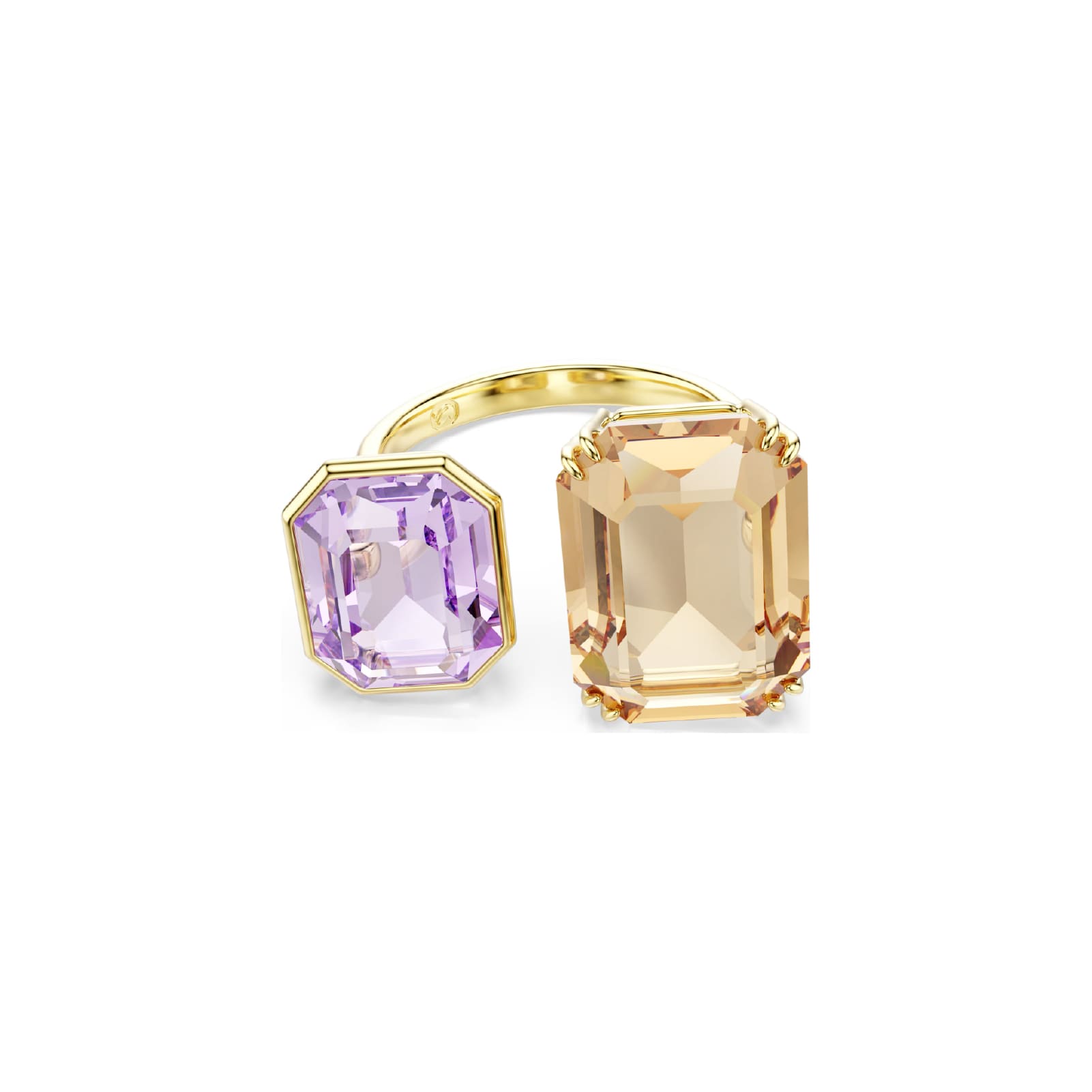 Anello da donna Swarovski dorato con cristalli ottagonali 15