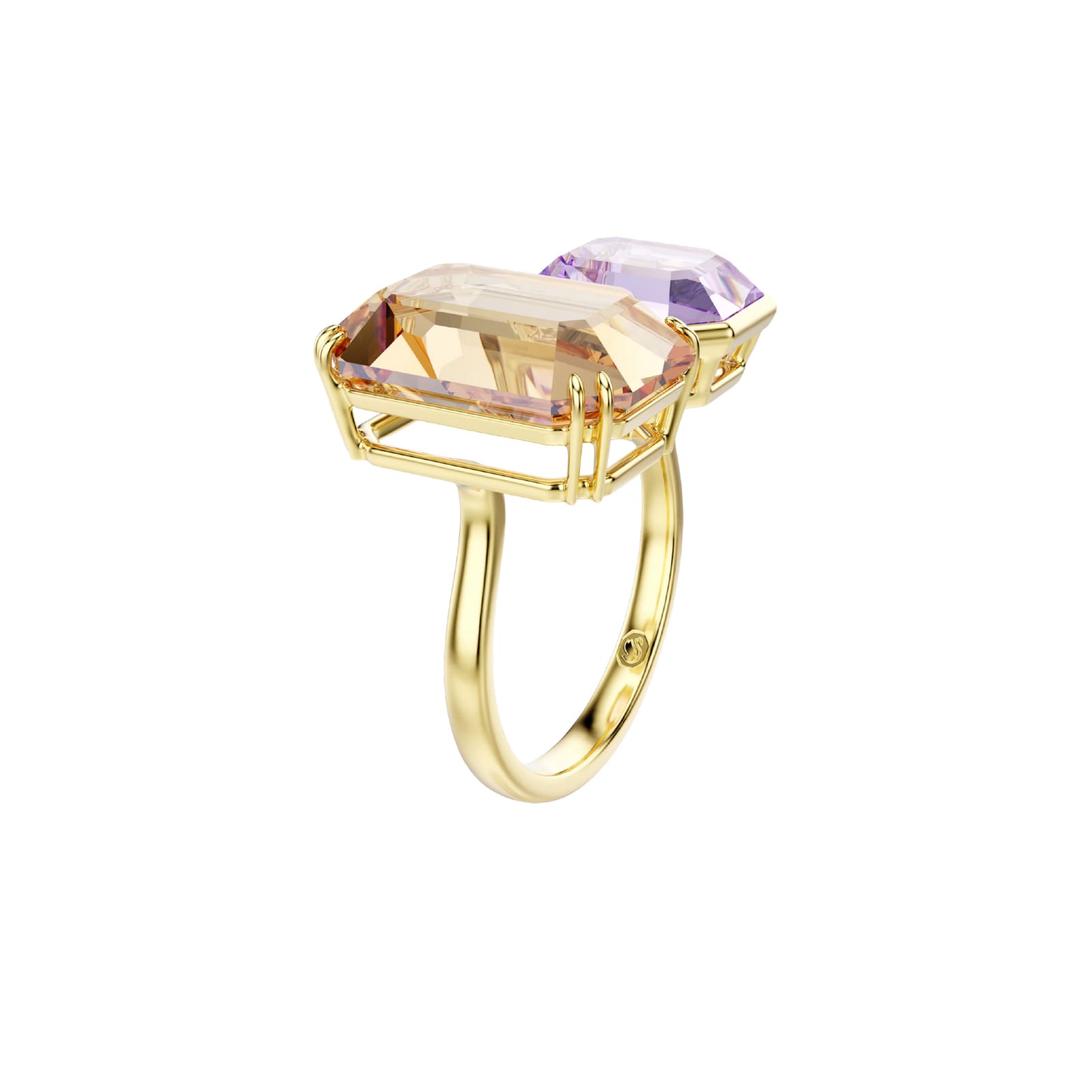 Anello da donna Swarovski dorato con cristalli ottagonali 15