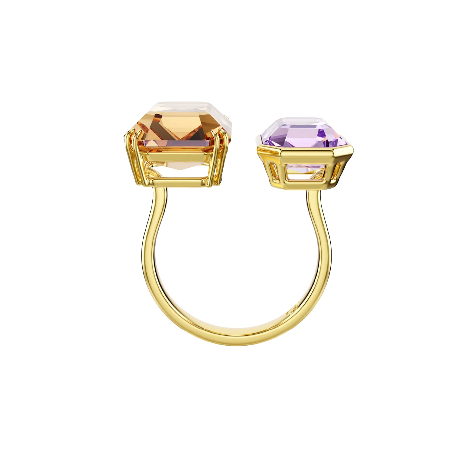 Anello da donna Swarovski dorato con cristalli ottagonali 15