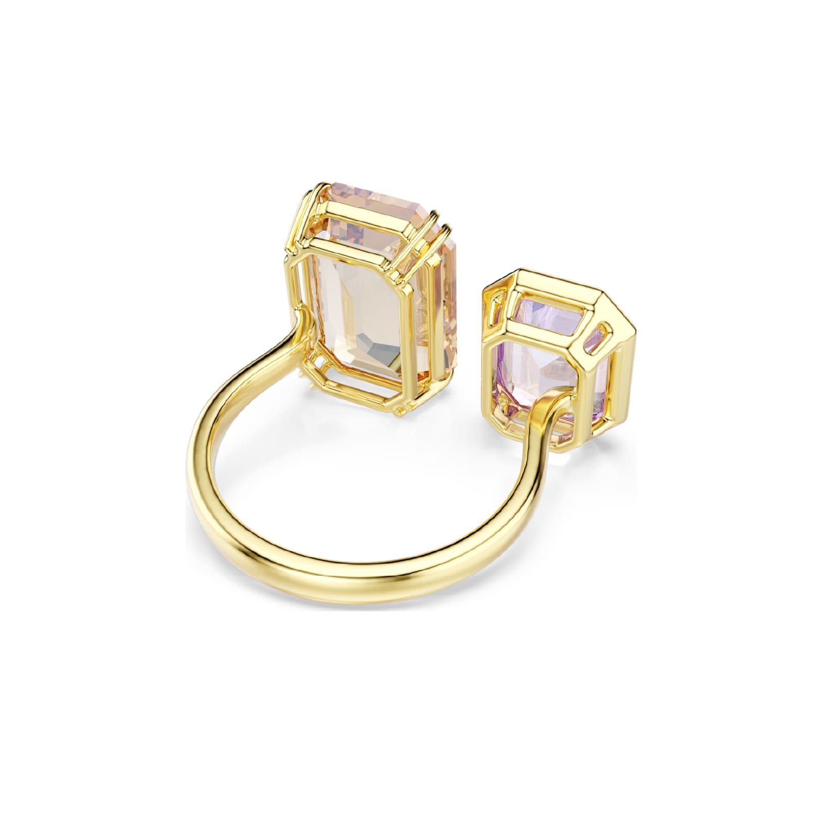 Anello da donna Swarovski dorato con cristalli ottagonali 15