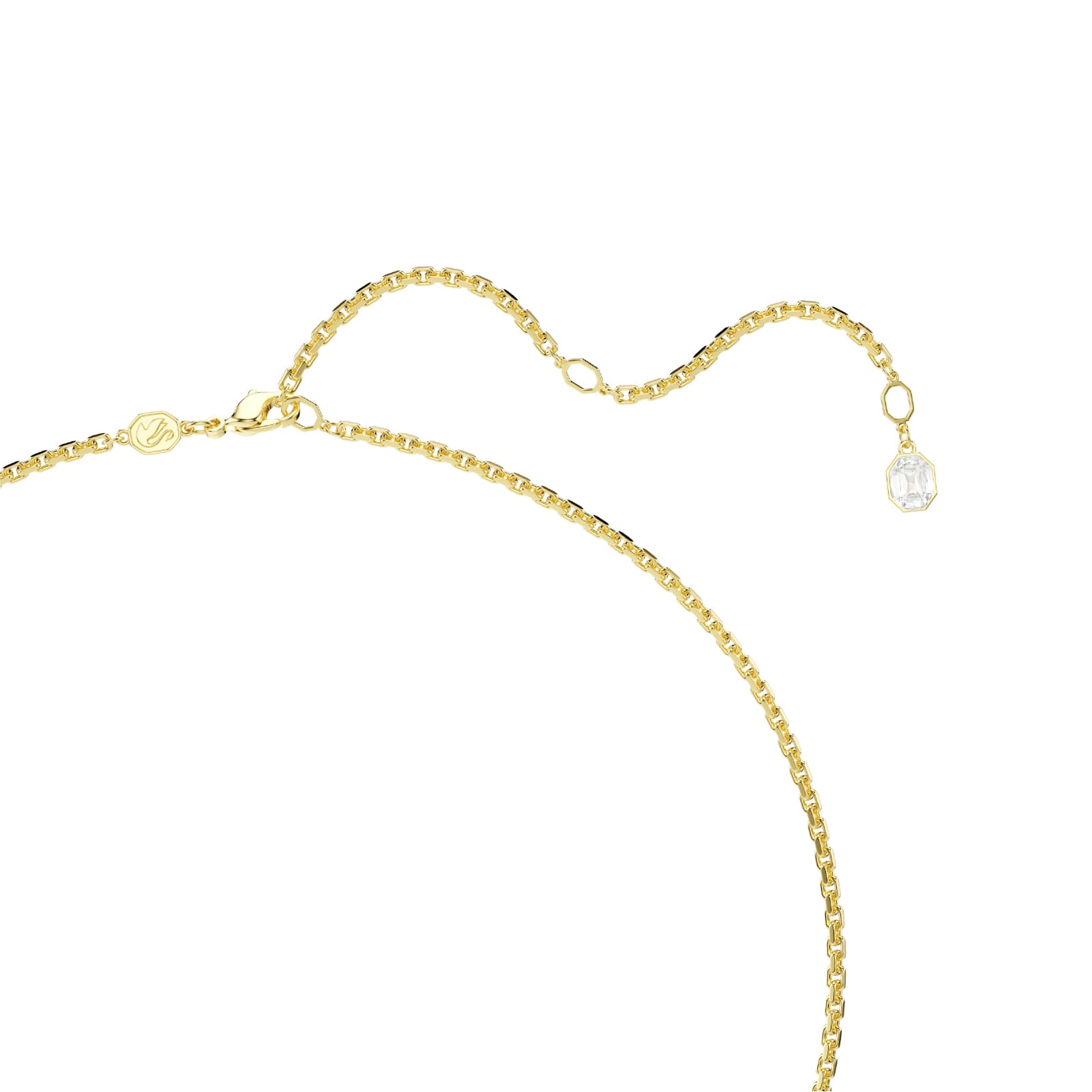 Collana lunga Swarovski dorata con cristallo rettangolare MISURA UNICA