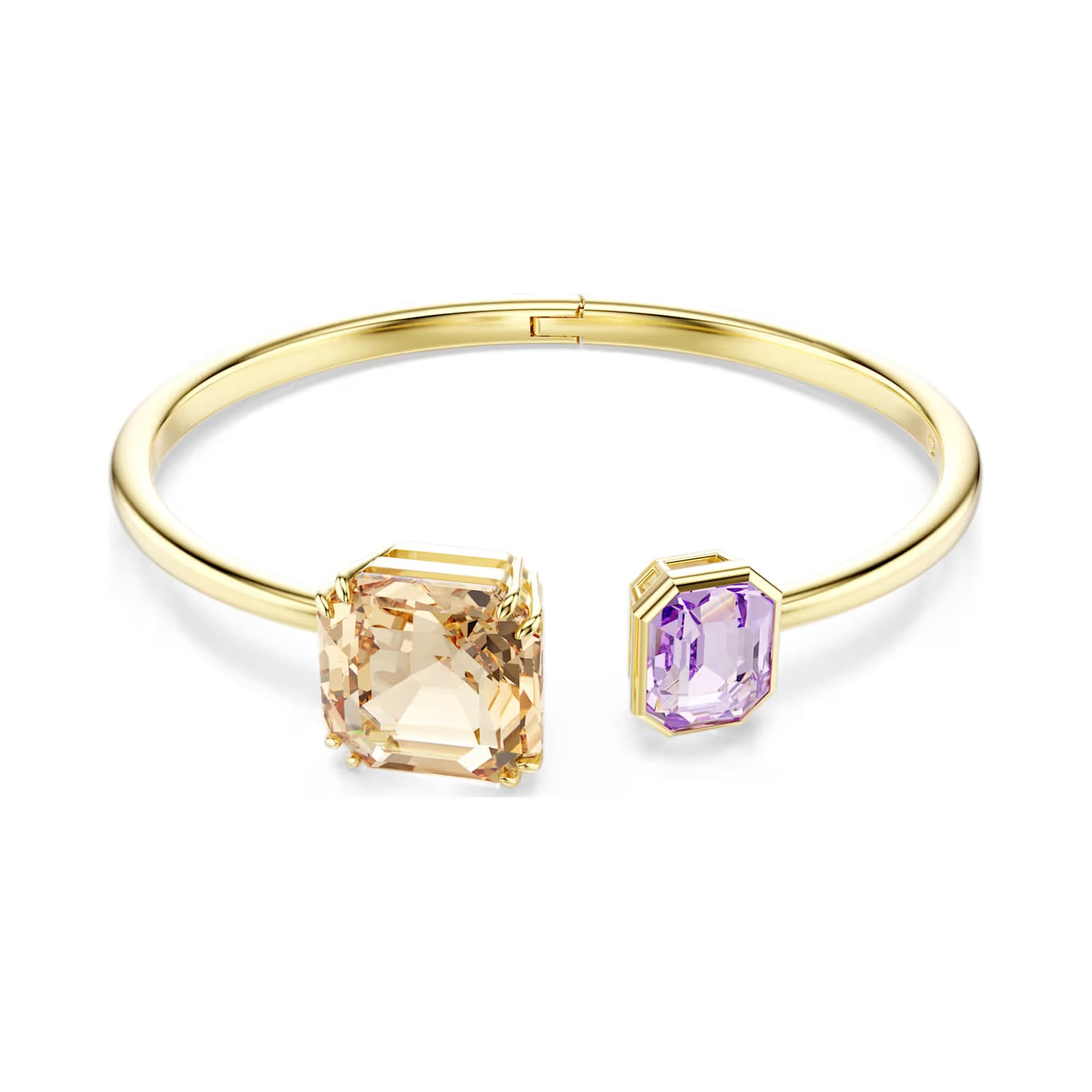 Bracciale rigido Swarovski rodiato con pietre multicolor M 16,5 cm