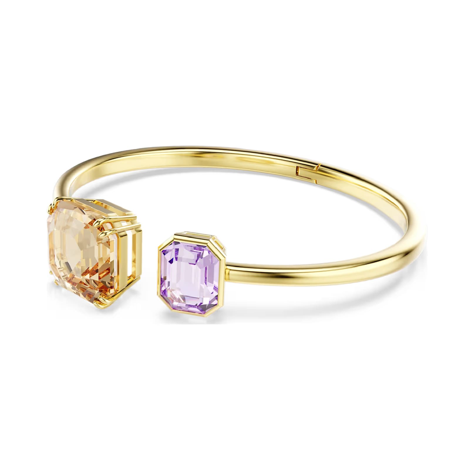 Bracciale rigido Swarovski rodiato con pietre multicolor M 16,5 cm