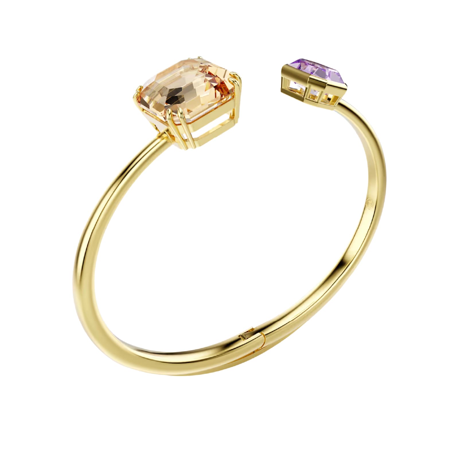 Bracciale rigido Swarovski rodiato con pietre multicolor M 16,5 cm