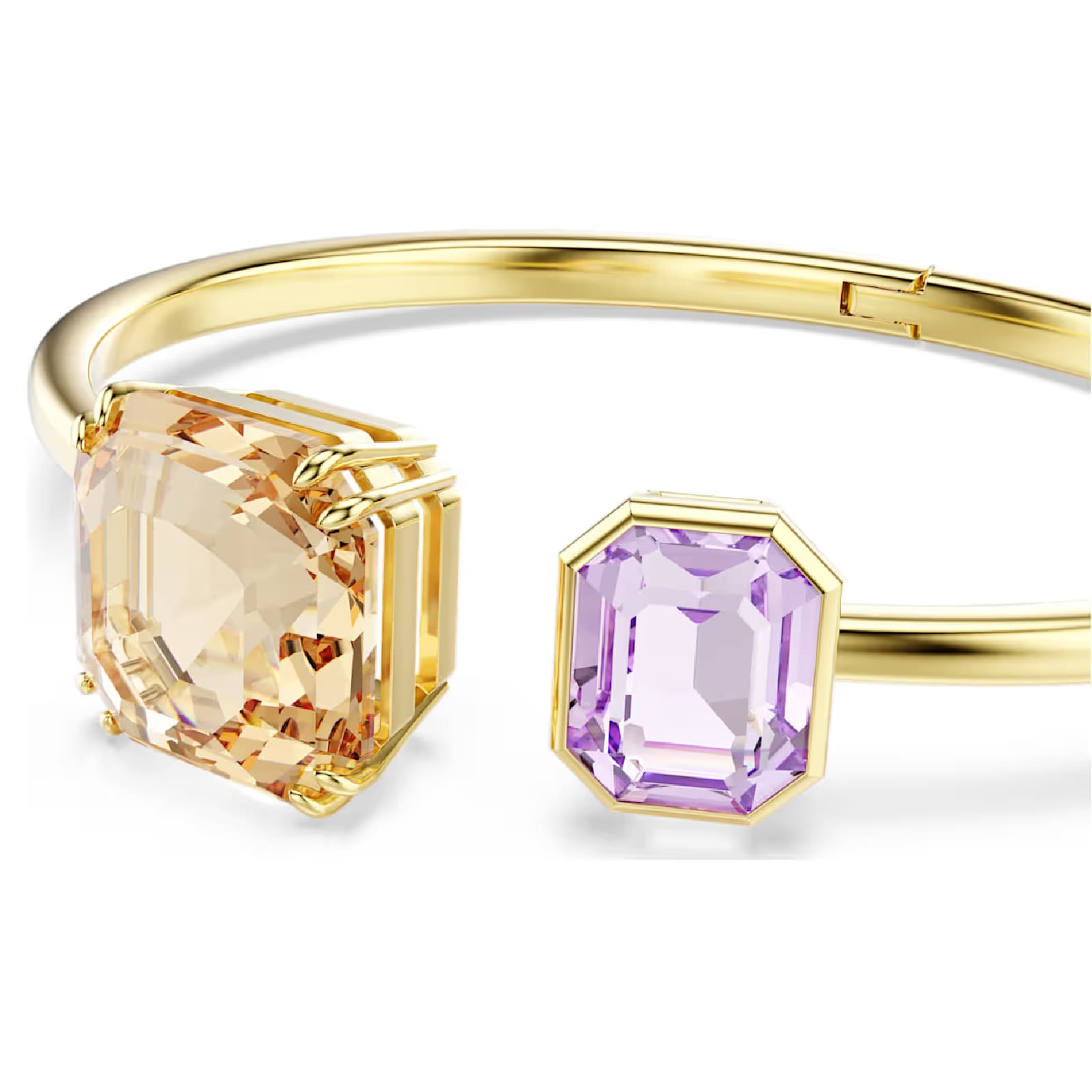 Bracciale rigido Swarovski rodiato con pietre multicolor M 16,5 cm