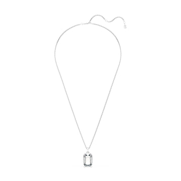 Collana lunga Swarovski rodiata con cristallo rettangolare MISURA UNICA