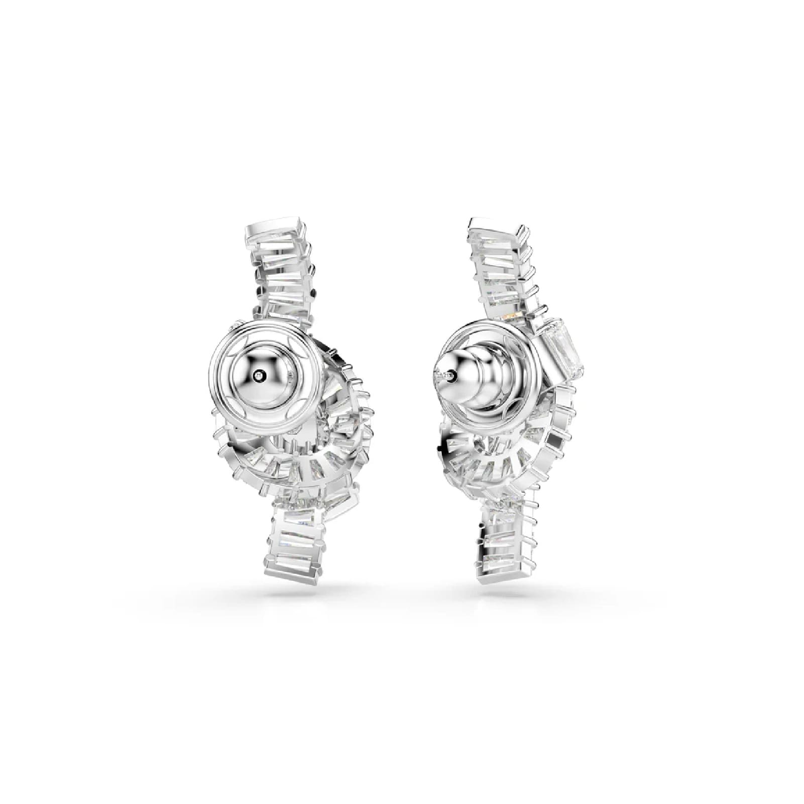 Orecchini a lobo Swarovski rodiato con nodo di cristalli MISURA UNICA