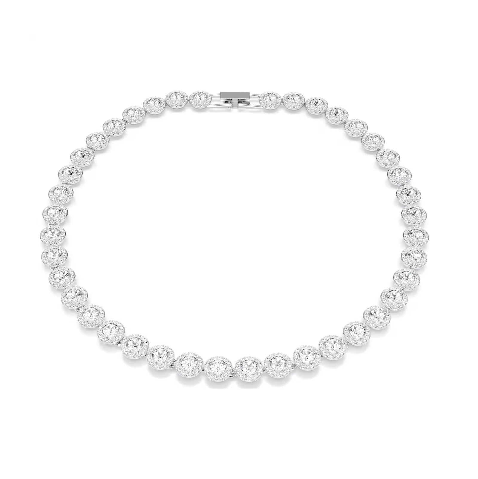 Collana tennis donna Swarovski rodiato con cristalli bianchi MISURA UNICA