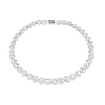 Collana tennis donna Swarovski rodiato con cristalli bianchi MISURA UNICA