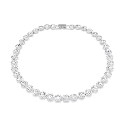 Collana tennis donna Swarovski rodiato con cristalli bianchi MISURA UNICA