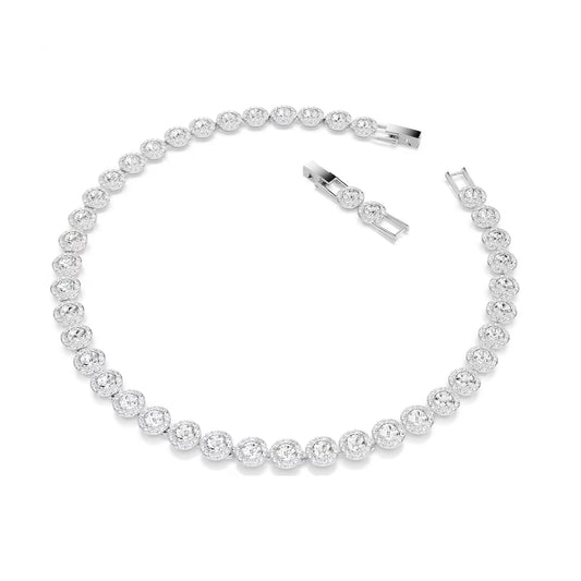 Collana tennis donna Swarovski rodiato con cristalli bianchi MISURA UNICA