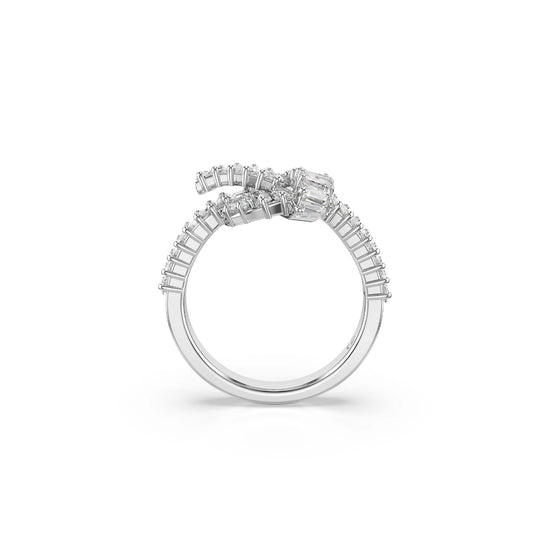 Anello da donna Swarovski rodiato con nodo di cristalli 12