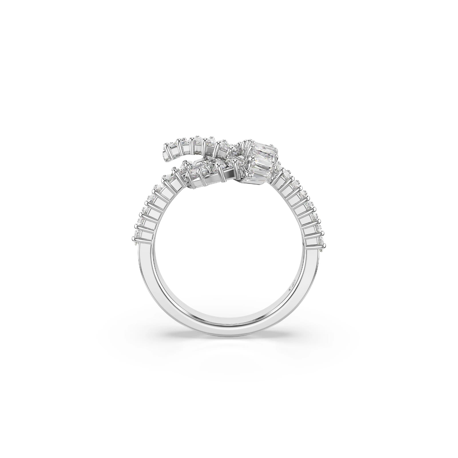 Anello da donna Swarovski rodiato con nodo di cristalli 12