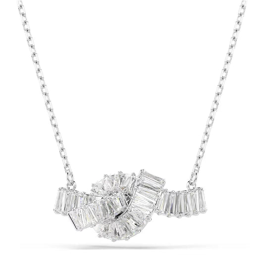 Collana girocollo Swarovski rodiato con nodo di cristalli MISURA UNICA