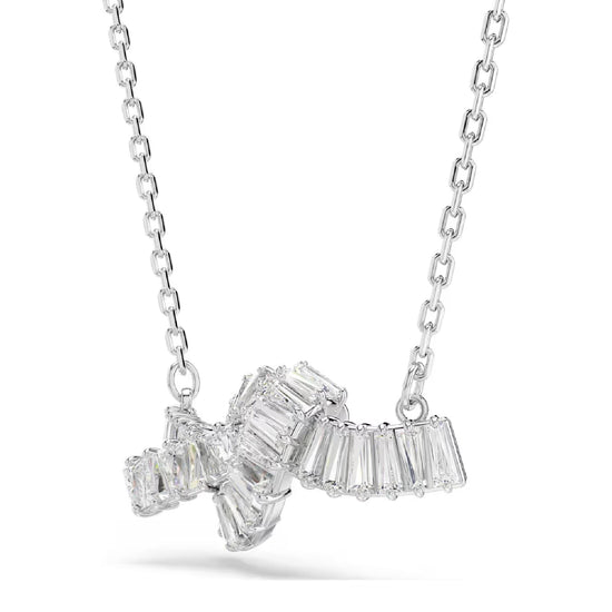 Collana girocollo Swarovski rodiato con nodo di cristalli MISURA UNICA