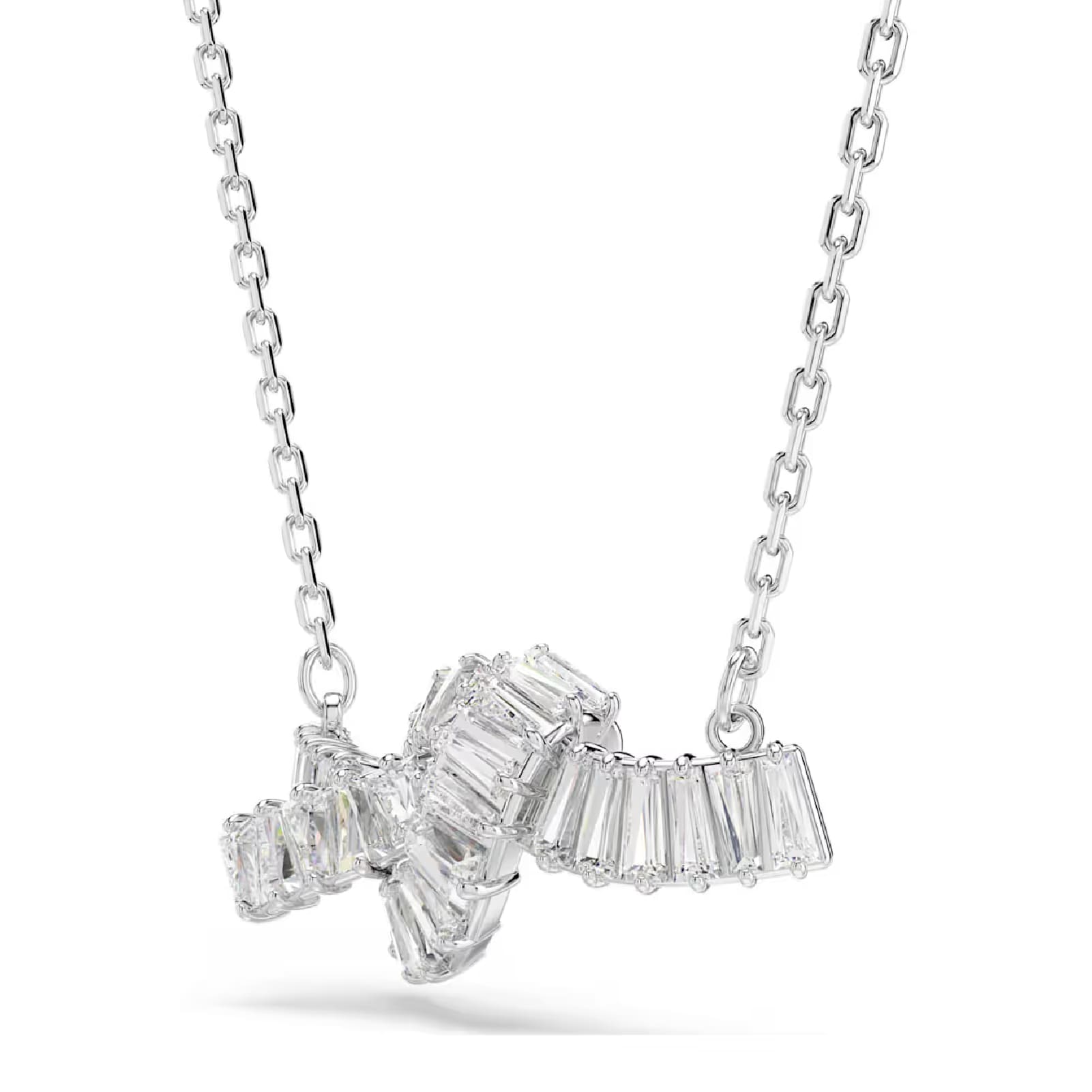 Collana girocollo Swarovski rodiato con nodo di cristalli MISURA UNICA