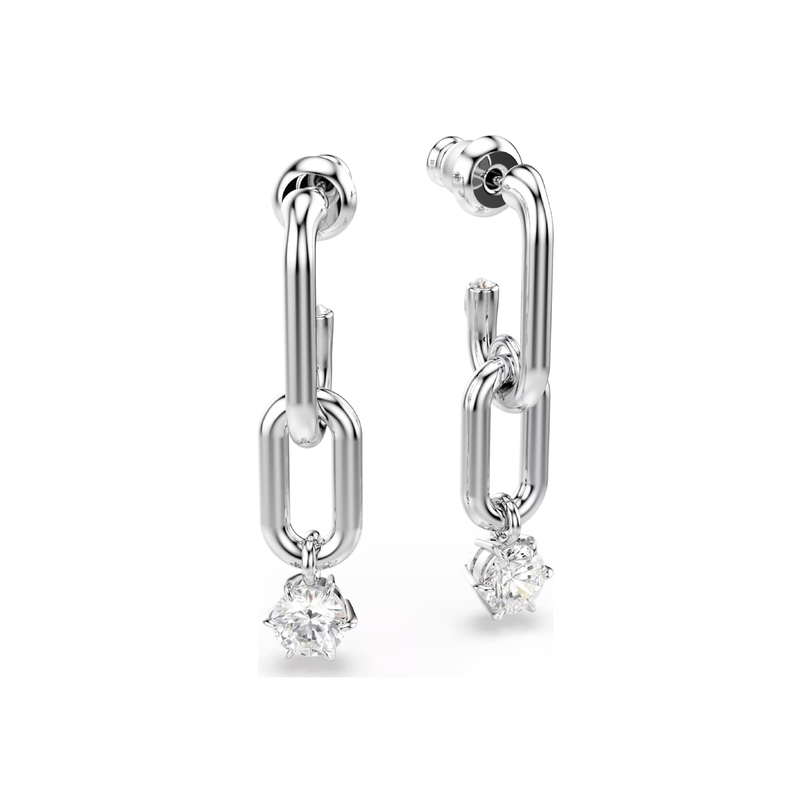 Orecchini pendenti Swarovski rodiato con cristalli bianchi MISURA UNICA