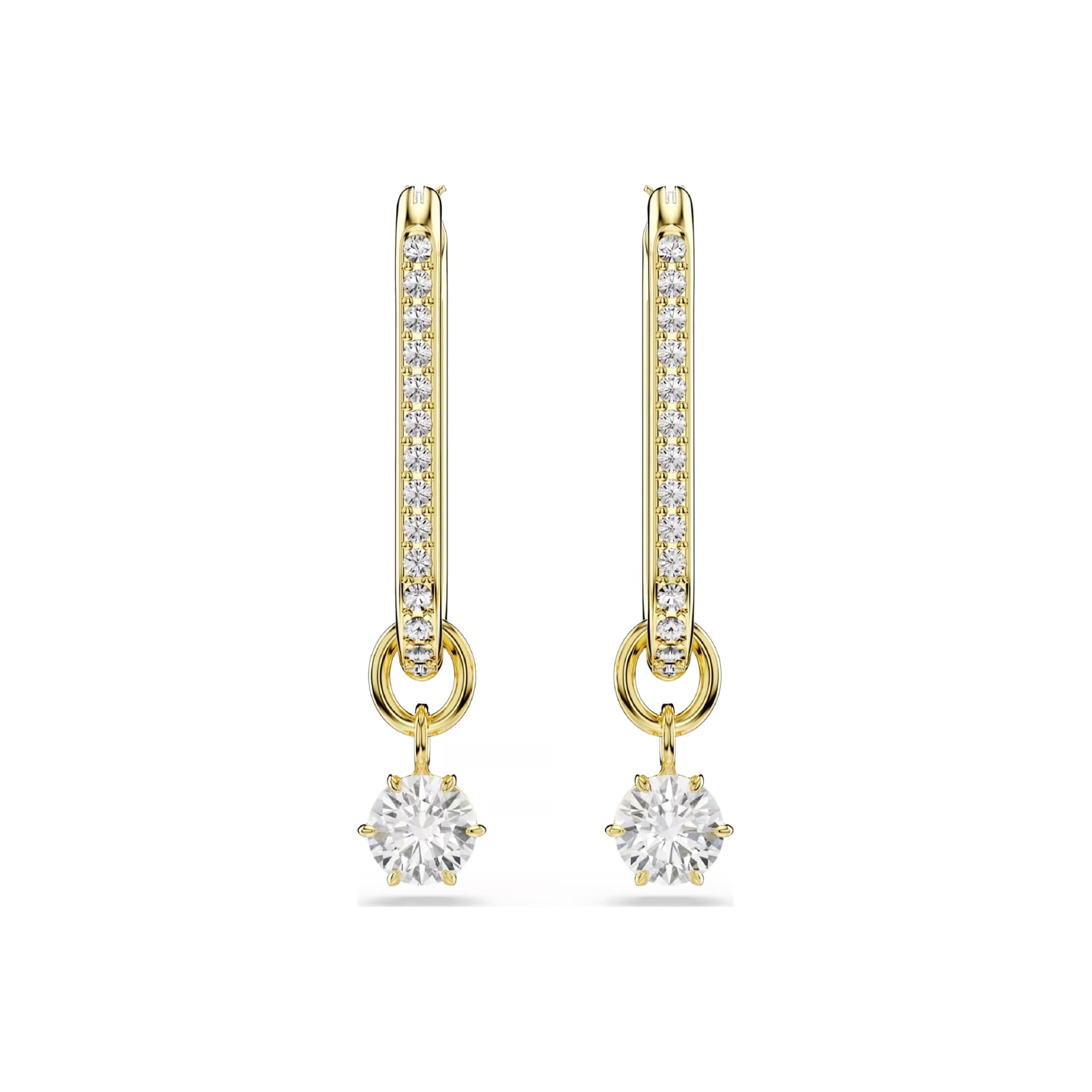 Orecchini pendenti Swarovski dorato con cristalli bianchi MISURA UNICA