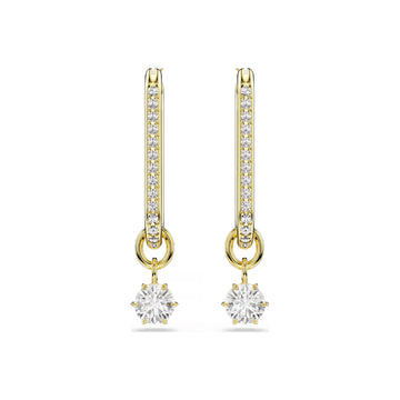 Orecchini pendenti Swarovski dorato con cristalli bianchi MISURA UNICA