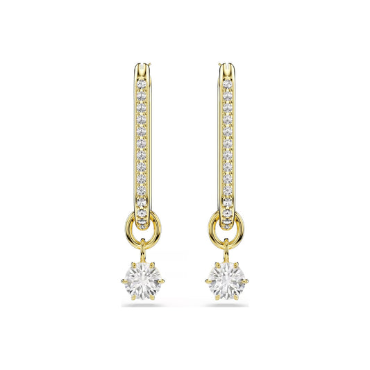 Orecchini pendenti Swarovski dorato con cristalli bianchi MISURA UNICA