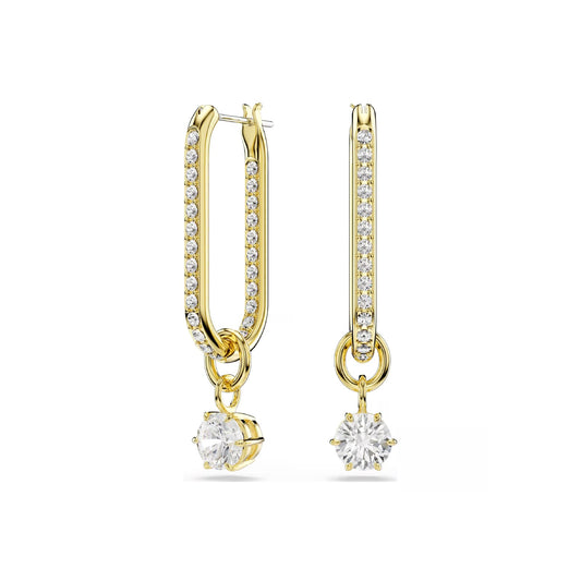 Orecchini pendenti Swarovski dorato con cristalli bianchi MISURA UNICA