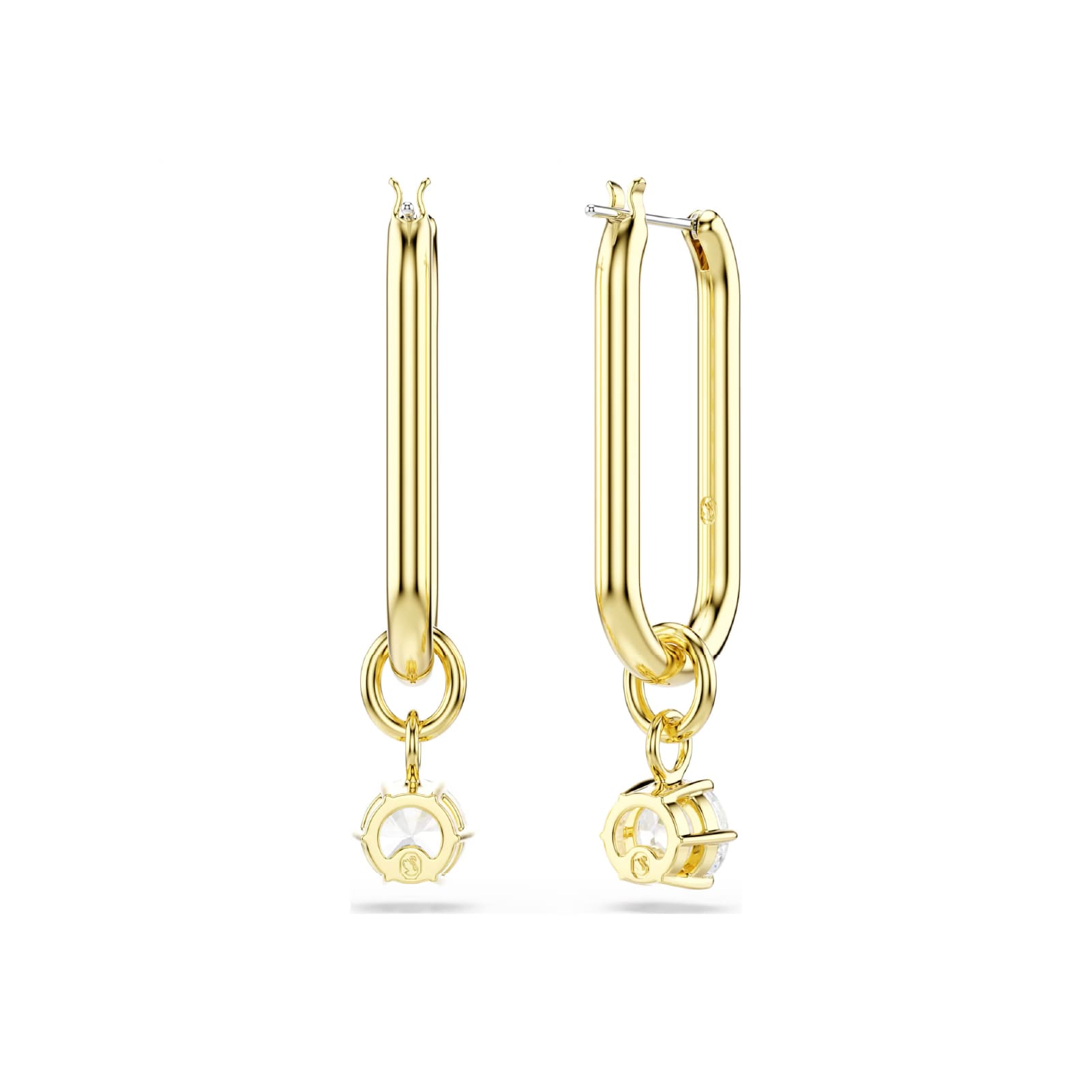 Orecchini pendenti Swarovski dorato con cristalli bianchi MISURA UNICA