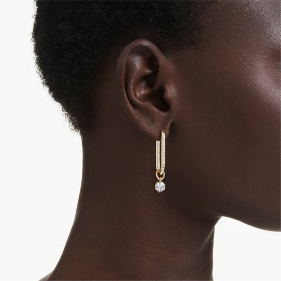 Orecchini pendenti Swarovski dorato con cristalli bianchi MISURA UNICA