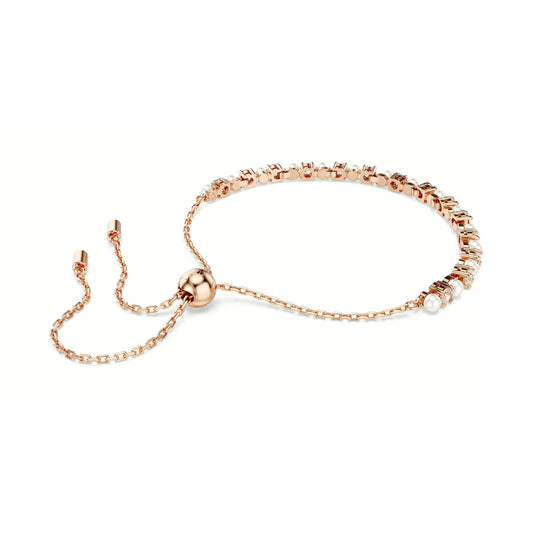 Bracciale tennis Swarovski Matrix rosé con cristalli e perle REGOLABILE