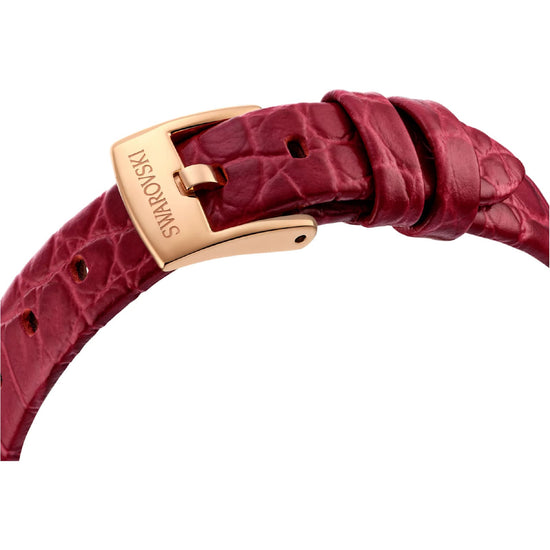 Orologio solo tempo Swarovski in pelle rosso con cristalli MISURA UNICA