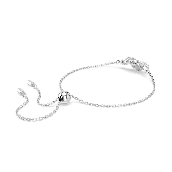 Bracciale catena Swarovski rodiato con nodo di cristalli REGOLABILE
