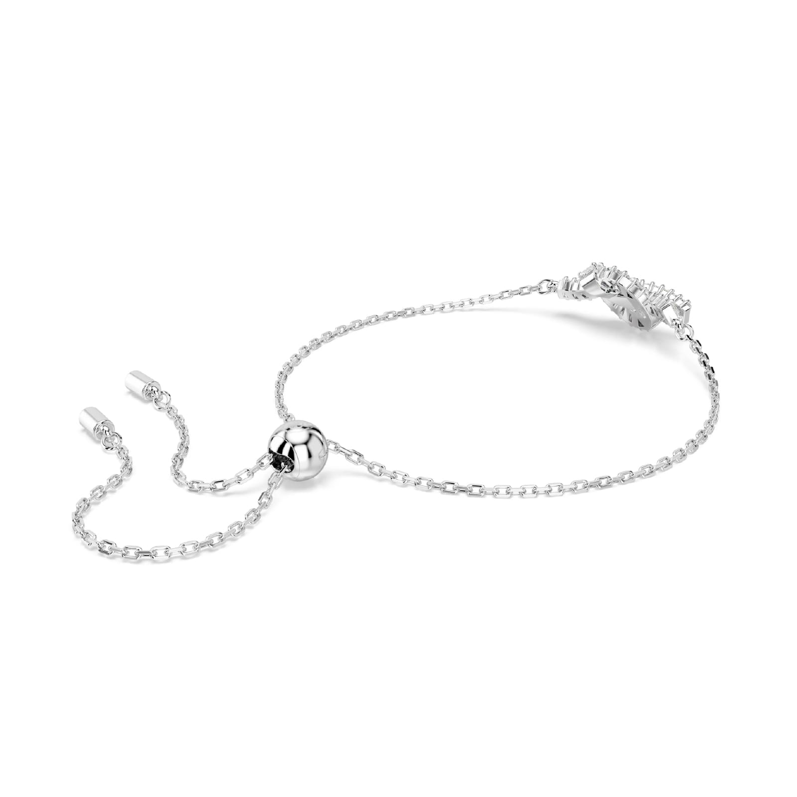 Bracciale catena Swarovski rodiato con nodo di cristalli REGOLABILE