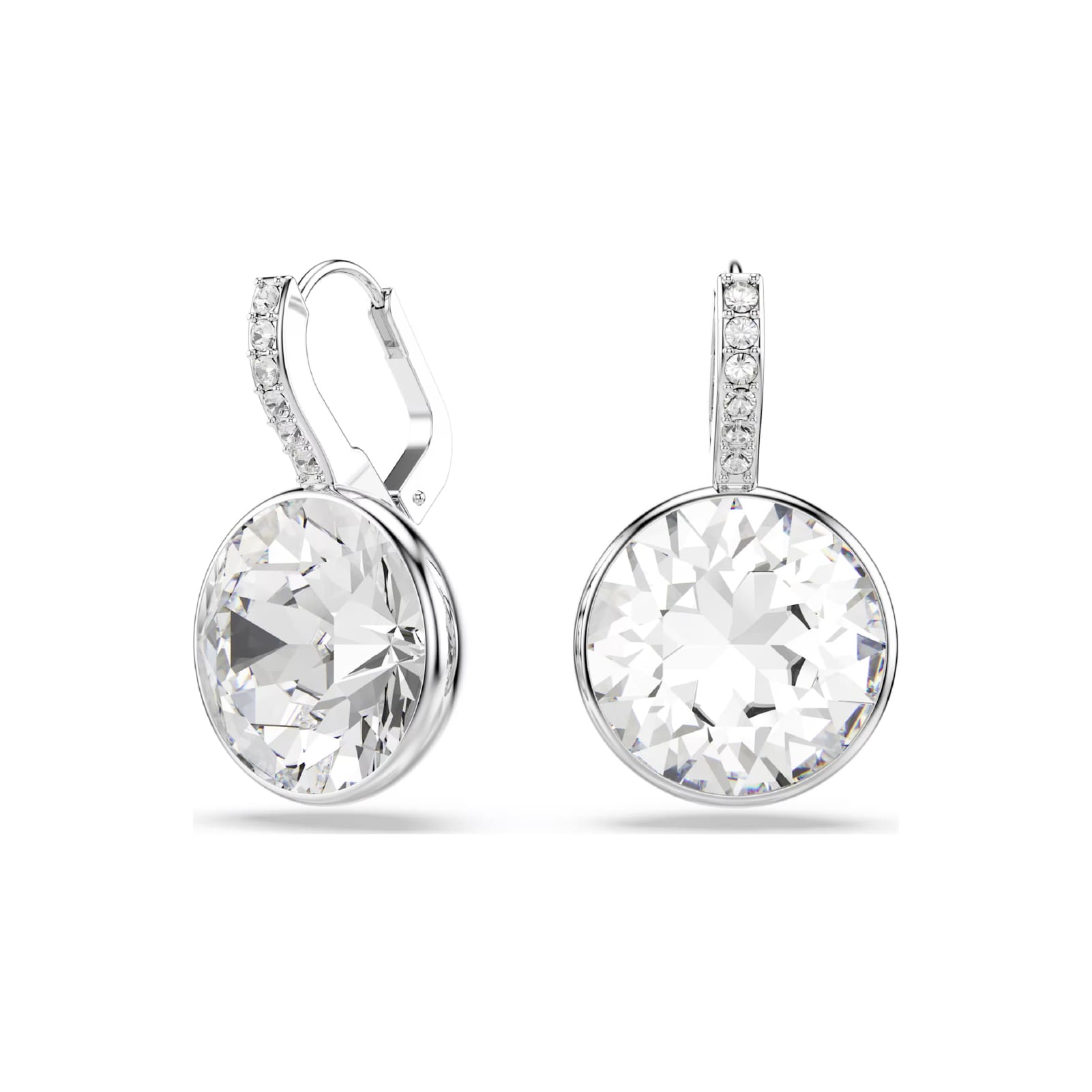 Orecchini pendenti donna Swarovski rodiato cristalli bianchi MISURA UNICA