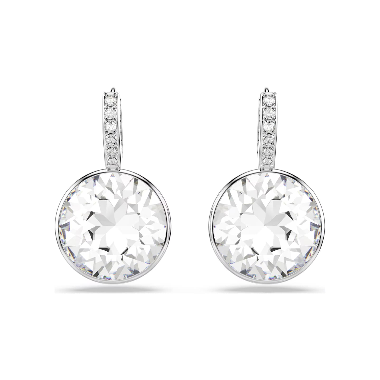 Orecchini pendenti donna Swarovski rodiato cristalli bianchi MISURA UNICA