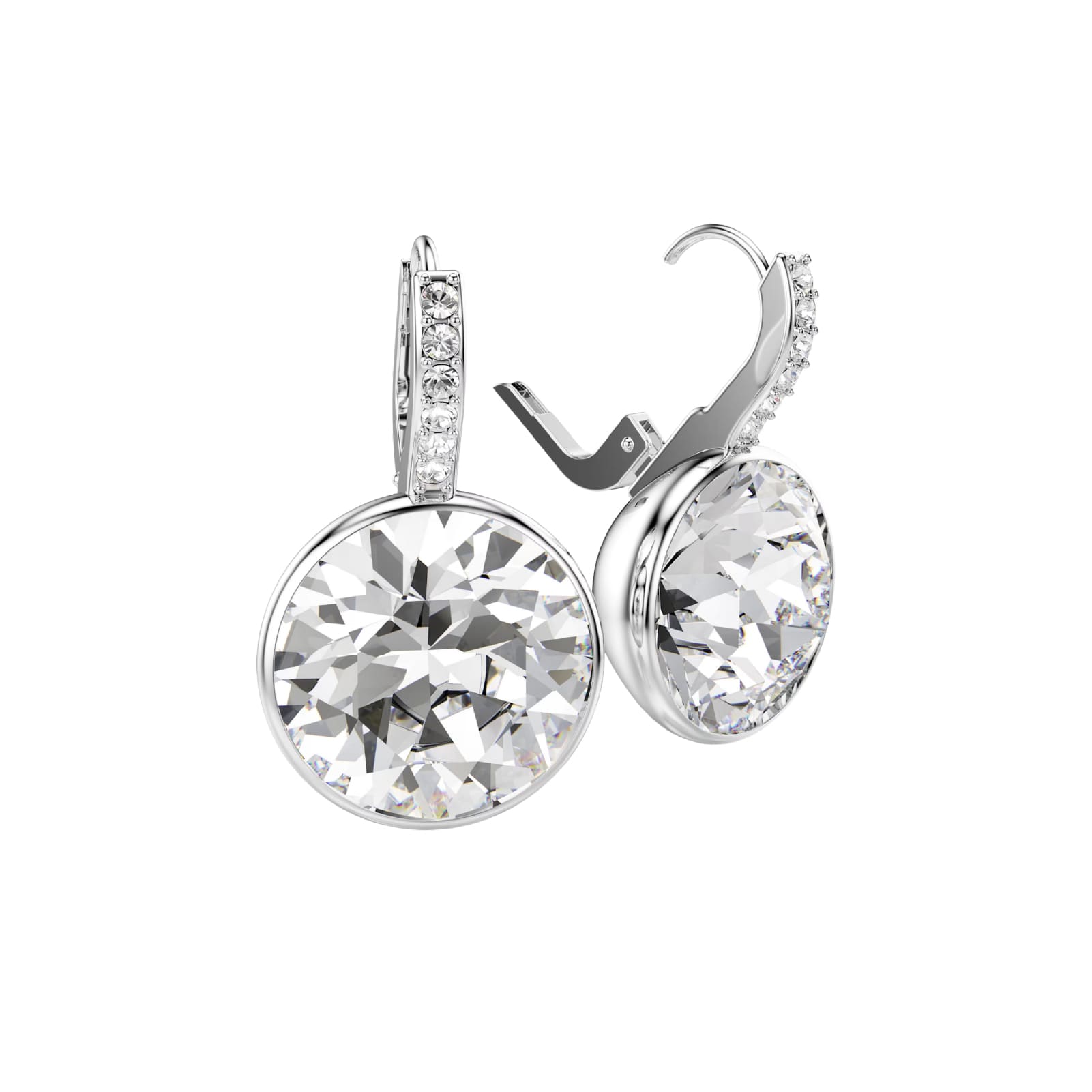 Orecchini pendenti donna Swarovski rodiato cristalli bianchi MISURA UNICA