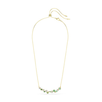 Collana girocollo Swarovski dorato cristalli bianchi e verdi MISURA UNICA