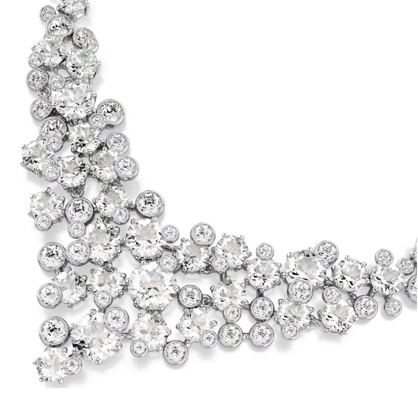 Collana girocollo da donna Swarovski rodiato con cristalli MISURA UNICA