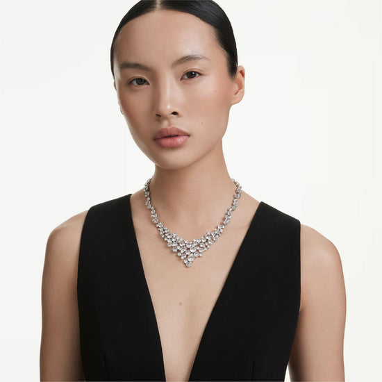 Collana girocollo da donna Swarovski rodiato con cristalli MISURA UNICA