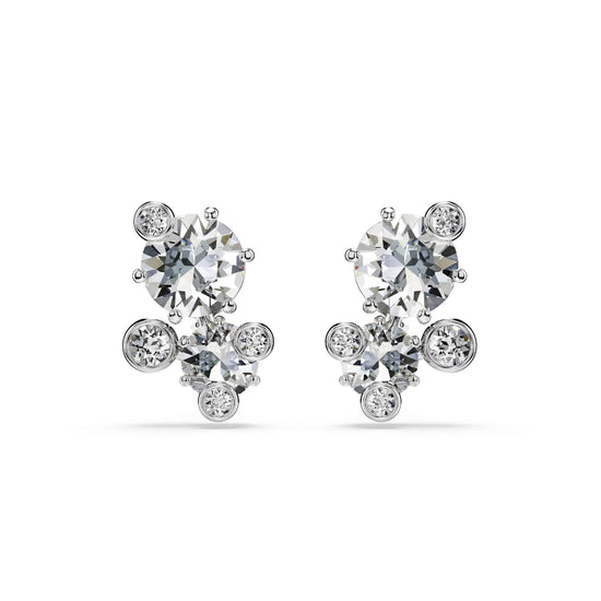 Orecchini a lobo da donna Swarovski rodiato con cristalli MISURA UNICA