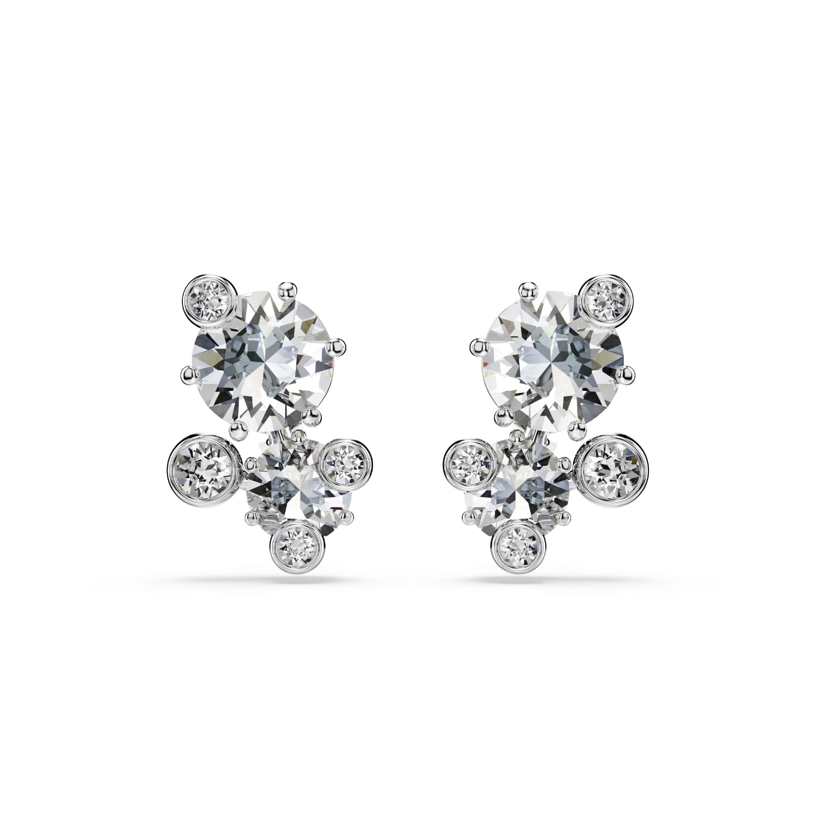 Orecchini a lobo da donna Swarovski rodiato con cristalli MISURA UNICA