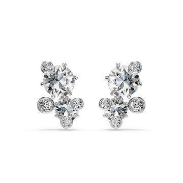 Orecchini a lobo da donna Swarovski rodiato con cristalli MISURA UNICA